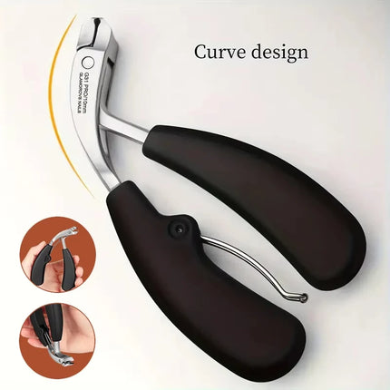 Heavy‑Duty Nail Clippers with Wide Jaw Opening, Inclined Arc Blade Nail Cutter for Thick Hard Fingernails & Toenails, Household Manicure Pedicure Tool