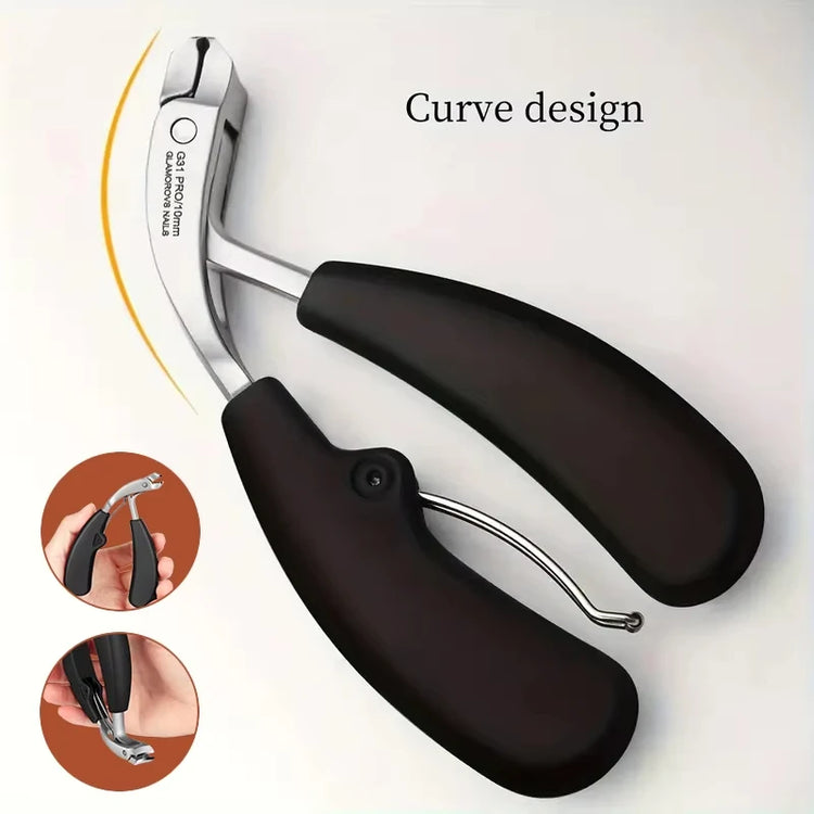 Heavy‑Duty Nail Clippers with Wide Jaw Opening, Inclined Arc Blade Nail Cutter for Thick Hard Fingernails & Toenails, Household Manicure Pedicure Tool