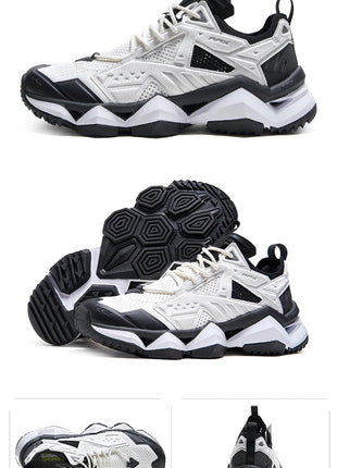RAX Running Shoes Men&Women Outdoor Sport Shoes Breathable Lightweight Sneakers Air Mesh Upper Anti-slip Natural Rubber Outsole PlatiNum