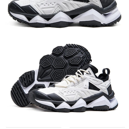 RAX Running Shoes Men&Women Outdoor Sport Shoes Breathable Lightweight Sneakers Air Mesh Upper Anti-slip Natural Rubber Outsole PlatiNum