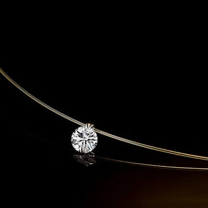1ct Moissanite diamante S925 argento sterling invisibile trasparente lenza clavicola collana a catena gioielli da donna PlatiNum