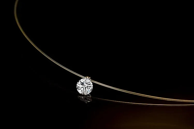 1ct Moissanite diamante S925 argento sterling invisibile trasparente lenza clavicola collana a catena gioielli da donna PlatiNum
