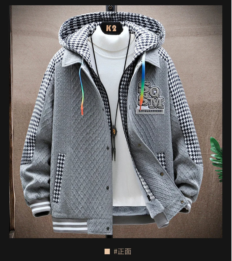 Winter Men's Sets Tracksuit Men Wool Hooded Sweatshirt Thicken Warm Sportswear Male Casual Suit Two Piece Sets