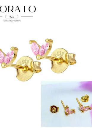 Lussuosa geometria 925 orecchio in argento sterling Ago rosa serie zircone orecchini a cerchio pendenti dolce moda regali di gioielli da sposa platinumshop