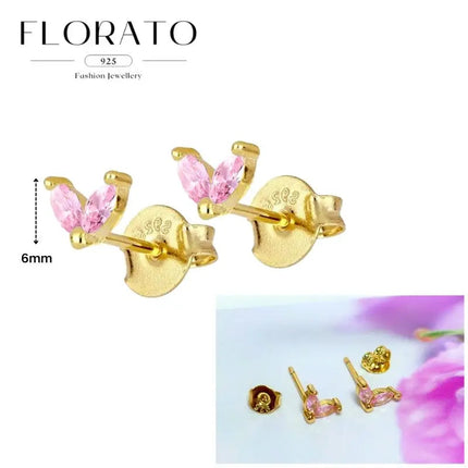 Lussuosa geometria 925 orecchio in argento sterling Ago rosa serie zircone orecchini a cerchio pendenti dolce moda regali di gioielli da sposa platinumshop