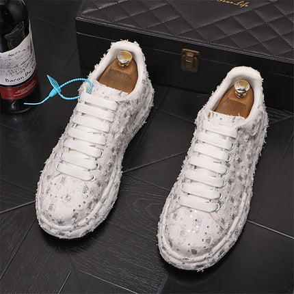 New Fashion Men Embroidery Canvas glitter Loafers Mens Casual Oxford Shoes Wedding Groom Driving Homecoming Business Footwear