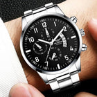 Orologio da uomo di lusso da 1 pezzo, calendario aziendale alla moda, orologio da cintura in acciaio da uomo, regalo di Natale per San Valentino platinumshop