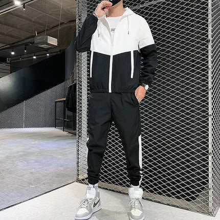 M-6XL-New-Men's-Sportswear-Set-from-Japan-South-Korea-Autumn-Casual-Wear-Men's-Hooded-Jacket-Leg-Tied-Pants-Trendy-Casual-Suit