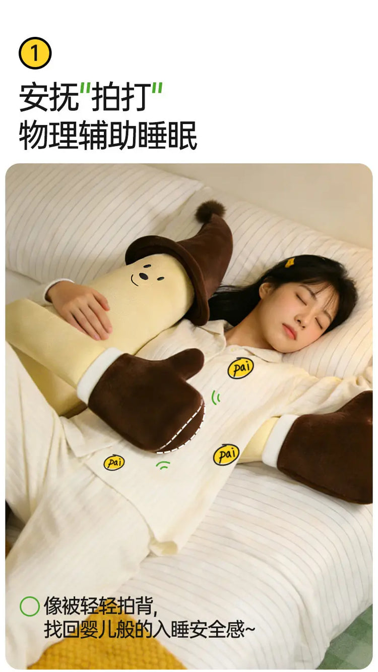 Banana King Soothing Patting Heatable Sleeping Body Pillow For Adult Women Side Sleeper Leg Hugging Pillow For Bedroom Nap Sleep