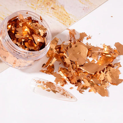 Rose Gold Silver Irregular Foil Paper Fragments Nail Art Sequin Sticker Glitter DIY Manicure UV Gel Polish Nail Decoration Tools