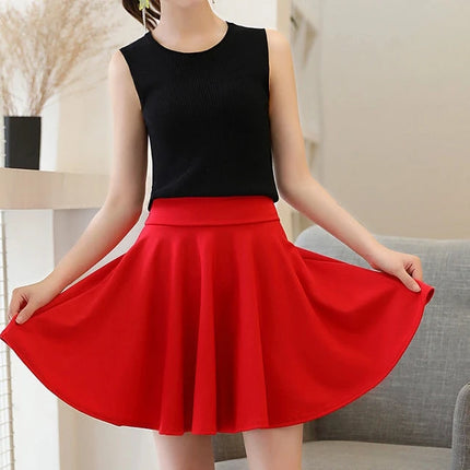 Moda donna estate nuovo stile versione coreana gonna sportiva corsa danza quadrata studente elegante tendenza gonna a trapezio a vita alta