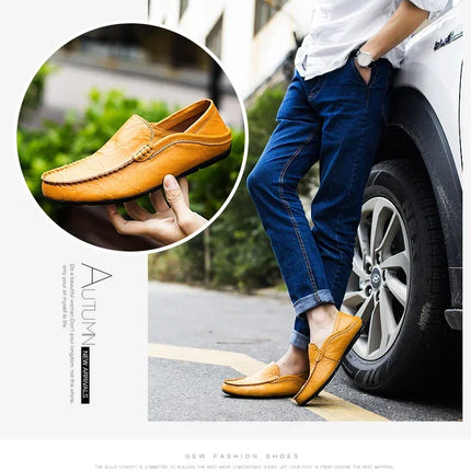 Scarpe da Uomo Casual in Pelle, Mocassini di Design, Slip-on, Scarpe da Barca di Alta Qualità, Chaussure Homme