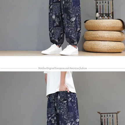 Nuovi pantaloni jogger da uomo in cotone primaverile, pantaloni oversize alla moda, hip hop con graffiti floreali, vita elastica, pantaloni harem, streetwear maschile