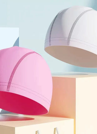 Cuffia da nuoto impermeabile in PU per bambini Adulti Cuffia da sub ad alta elasticità non costruita Protezione per le orecchie dei capelli lunghi Cuffia da nuoto unisex