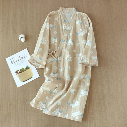 Pigiama kimono in stile giapponese estate nuovo pigiama di garza di cotone 100% camicia da notte da donna SPA yukata homewear pigiama lungo da donna