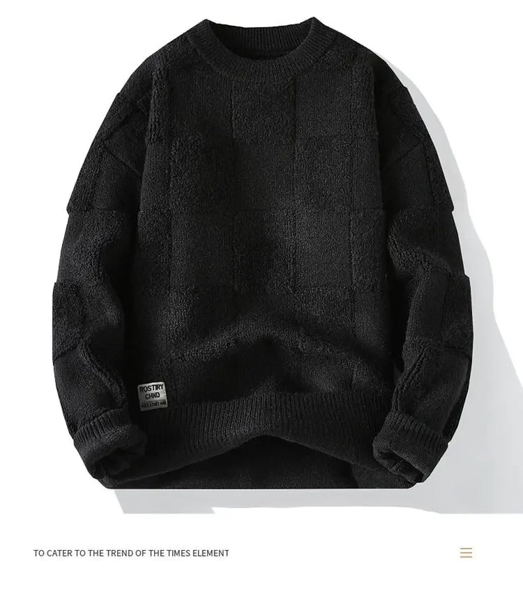 New Winter Men O-neck Knitted Pullovers Man Fleece WarmTurtlenecks Sweaters Man Casual Sweaters Quality Male Pullovers Size 4XL