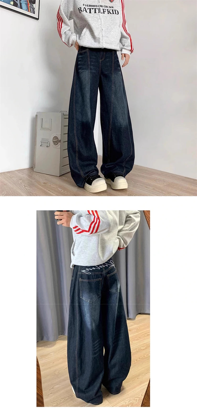 Jeans Estivi da Uomo Y2K Streetwear, Pantaloni Hip Hop alla Moda, Jeans American Goth con Stampa di Lettere, Pantaloni Larghi in Denim