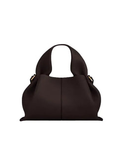 Mini borsa a mano in pelle martellata, manico con fibbia e chiusura metallica, tracolla rimovibile per uso quotidiano