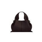 Mini borsa a mano in pelle martellata, manico con fibbia e chiusura metallica, tracolla rimovibile per uso quotidiano