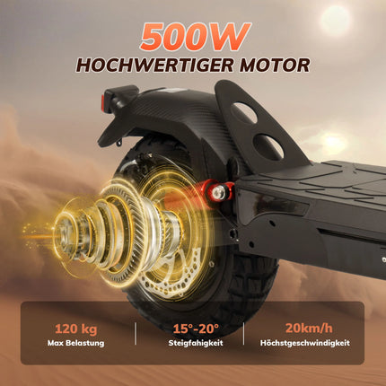 Monopattino elettrico per adulti T4 500W 48V 12.5AH, velocità massima 20KM/H, monopattino sportivo da 10 pollici, autonomia 40-45 km