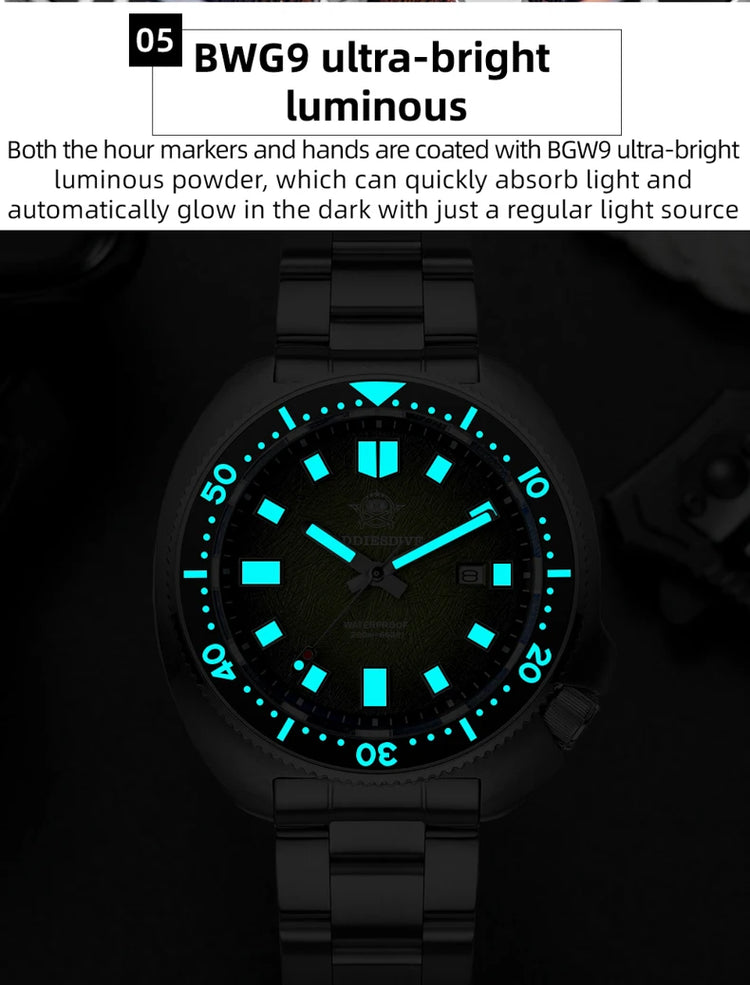 ADDIESDIVE NEW Men's Watch Sapphire Glass AR Coated Quartz Watches AD2511 Reloj Hombre 20Bar Waterproof Luminous Diving Watches