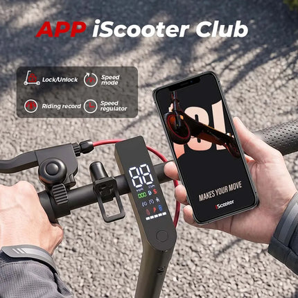 IScooter i9Max 10in Scooter elettrico Max Motor 500W Scooter a doppio assorbimento degli urti per Scooter per pneumatici a nido d'ape per adulti 35 KM/H 10Ah