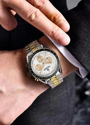Nuovo Orologio da Uomo PAGANI DESIGN Moon 2026, Orologio al Quarzo di Lusso Dorato per Uomo, Cronografo Sportivo Impermeabile Luminoso con Vetro Zaffiro AR, Lunetta in Ceramica, Acciaio Inossidabile, Regalo per Uomo