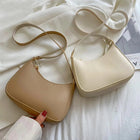 New Women's Fashion Handbags Retro Solid Color PU Leather Shoulder Underarm Bag Casual Women Hobos Handbags sac à main femme PlatiNum