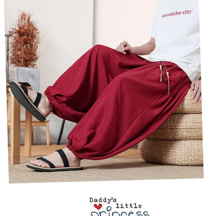 Pantaloni da uomo in seta ghiaccio, stile cinese, vestibilità ampia, alla moda, estivi, casual, sportivi, modello lanterna, taglie forti fino alla 8XL - Offerta imperdibile!