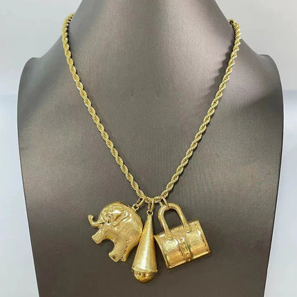 Collana placcata in oro Set di gioielli boutique Set di collane da sposa Set di gioielli di qualità di lusso per uomini e donne platinumshop