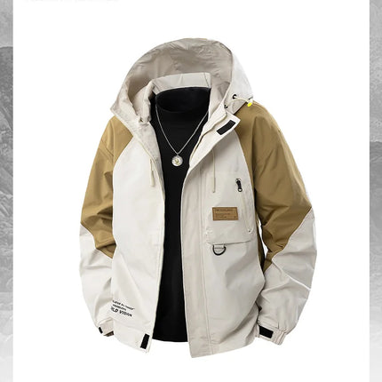 Big Size 9XL Men's Casual Jacket Hooded Windbreaker Male Spring Autumn Outerwear Patchwork Fashion Windproof Oversize Plus Large
