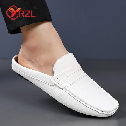 YRZL mocassini estate Slip on mezze scarpe per uomo pantofole in pelle PU Casual traspirante comodi mocassini mocassini scarpe Casual da uomo