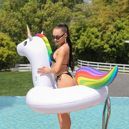 Large Inflatable Unicorn Toys Summer Pool Swim Ring Thickened PVC Air Beach Party Inflatable Toys for Kids Adults