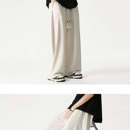 Nuovi pantaloni da uomo Casual comodi pantaloni a gamba larga pantaloni Harun larghi alla moda pantaloni sportivi con coulisse lanterna da uomo taglie forti