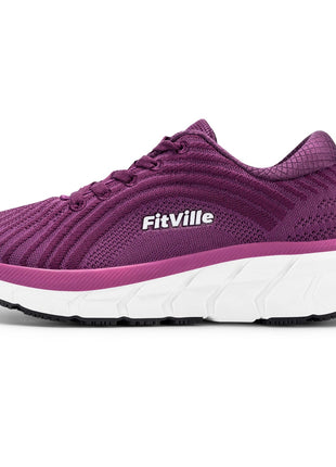 FitVille Wide Toe Box Shoes For Women Breathable Wide Fit Running Shoe Lightweight for Swollen Feet with Cushioned Relief Pain PlatiNum