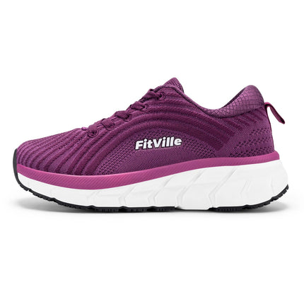 FitVille Wide Toe Box Shoes For Women Breathable Wide Fit Running Shoe Lightweight for Swollen Feet with Cushioned Relief Pain PlatiNum