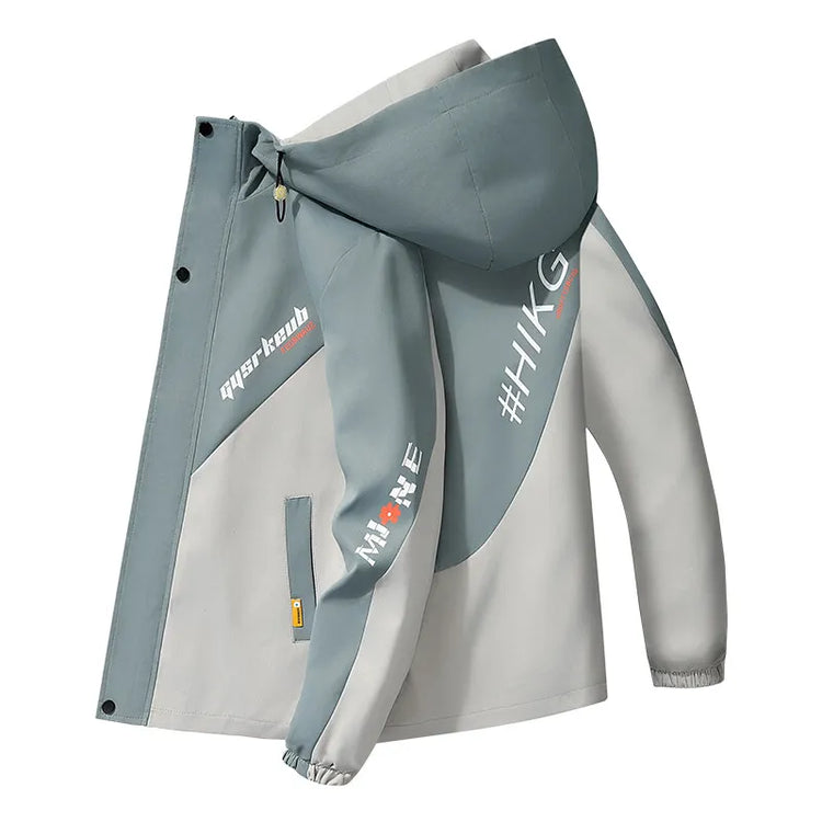 2024 Spring and Autumn jackets Fashion Trend Hooded Coat Men's Casual letter pattern Comfortable Waterproof Jacket M-4XL