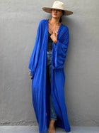 Solid Beach Cover Up Women Self Belted Wrap Kimono Dress Costume da bagno 2025 New Robe Summer Beachwear Fornitura in fabbrica platinumshop
