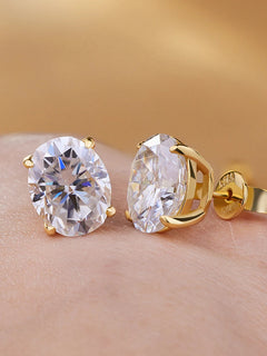 1-4ct Oval Cut Moissanite Stud Earring for Women Men D Color Sparkling Diamond 925 Sterling Silver E