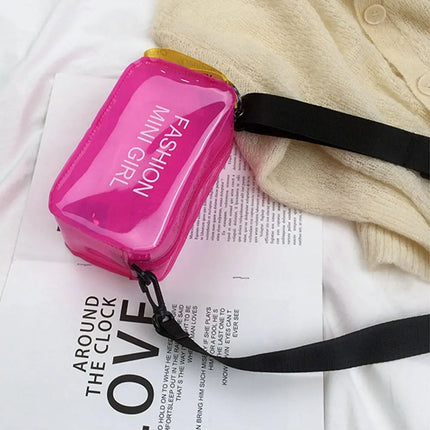 Borsa a Tracolla Trasparente con Effetto Laser per Donne, Mini Borsa Messenger alla Moda in PVC Colorato, Piccola Borsa Tote