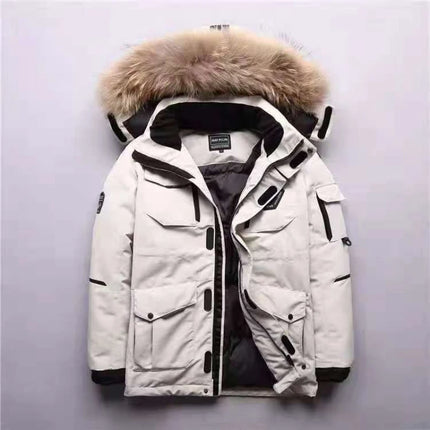 90% White Duck Down Removable Cap Men's Thermal Down Jacket Thick Puffer Jacket Men Coat High Quality Overcoat Winter Parka Men