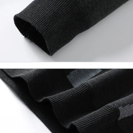 New Mens Sweater Fashion Knitted Fleece Lined Pullover Men's Autumn Winter Clothes Elegant Luxury Brand Fashion Knitted Sweaters