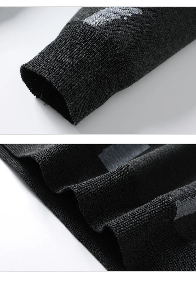 New Mens Sweater Fashion Knitted Fleece Lined Pullover Men's Autumn Winter Clothes Elegant Luxury Brand Fashion Knitted Sweaters