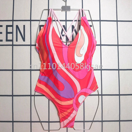 Set Bikini Rosso da Donna dal Design Classico, Costume da Bagno di Marca alla Moda con Fascia per Capelli platinumshop
