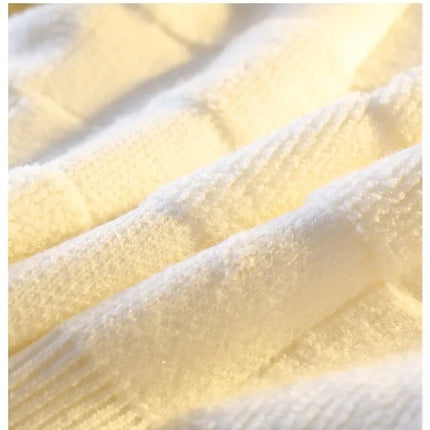 Warm Knit Sweater Autumn Winter Brand Clothing Mens Women Knitting Sweater Loose Fashion Plaid Male Long Sleeve Knitted Pullover