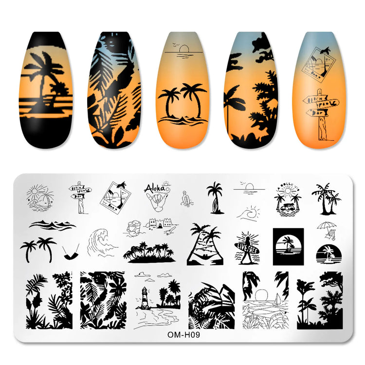 Nail Art Templates Stamping Plate Design Flower Leaf Butterfly Christmas Lace Stamp Templates Plates Image Manicure Accessories