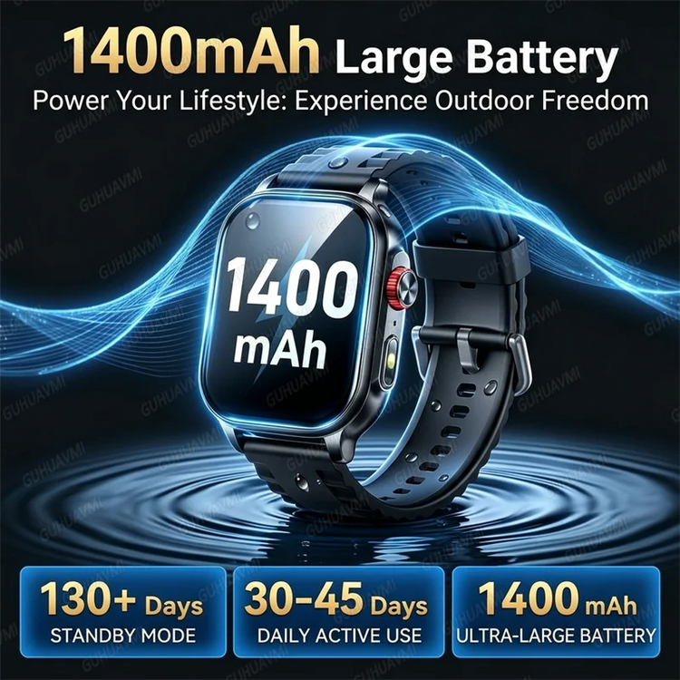 2026New Smart Watch Fitness Clock Men 2.01" AMOLED Screen 1400mAh 130+ Days Battery Life Flashlight Call Waterproof Smartwatches