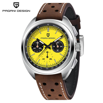 Orologio da Uomo PAGANI DESIGN, Quadrante Blu Retrò, Cronografo al Quarzo, Movimento Giapponese VK63, Vetro Zaffiro, Nuovo Modello 2026 Impermeabile