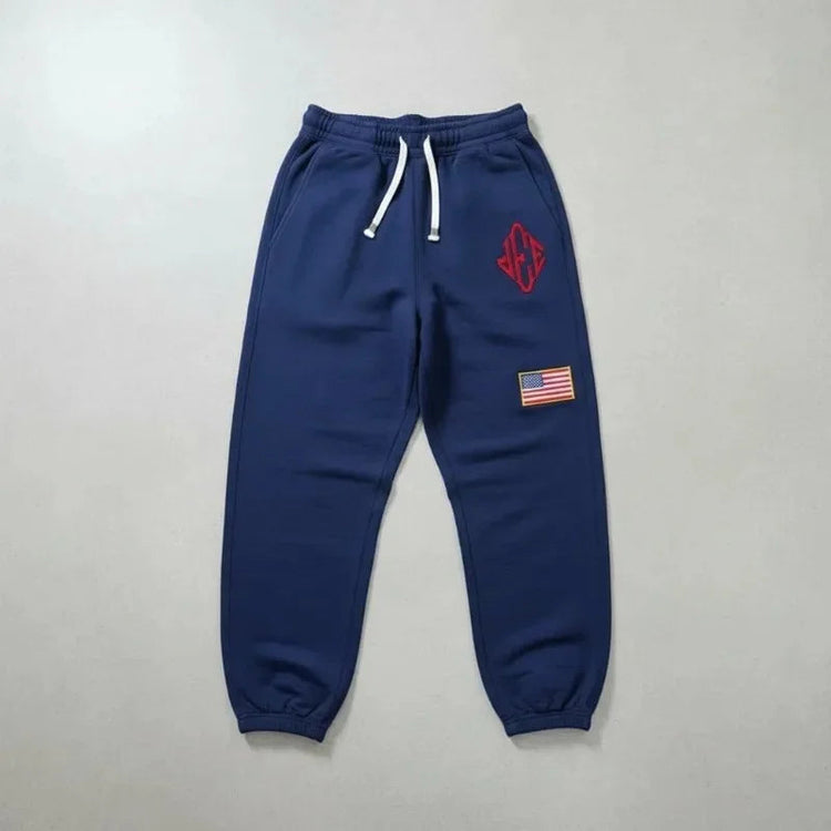 Men Retro Half-Zip Tracksuit Suit Cool Pattern Embroidery Streetwear Casual Fashion Stand Collar Zipneck Hoodie Daily Sweatpants PlatiNum