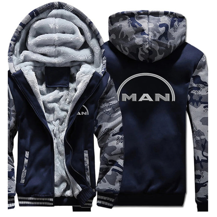 Truck man Men Autumn Winter Cotton Hoodies Warm Casual Comfortable Padded Thickened Down Jacket New Double-Sided Coat